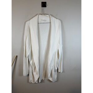 Lole Womens Cardigan Open Front Recycled Cotton White Size L